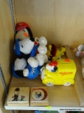 (B1A) ASSORTED LOT; INCLUDES 2 LOONEY TUNES INK STAMPS, A SNOOPY METLIFE PIT CREW SET, A PEANUTS