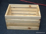 (TOP) WOODEN STORAGE CRATE; PERFECT FOR STORING GOODIES OR AS A DISPLAY. IS PAINTABLE, STAINABLE, OR