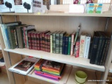 (B1B) SHELF LOT OF BOOKS; INCLUDES JOY OF COOKING, KEEPER OF THE GATE, THE MOST SCENIC DRIVES IN