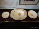 ADAM ANTIQUE CHINA BY STEUBENVILLE; TOTAL OF 13 PIECES, INCLUDES 3 SIZES OF SERVING PLATTERS,