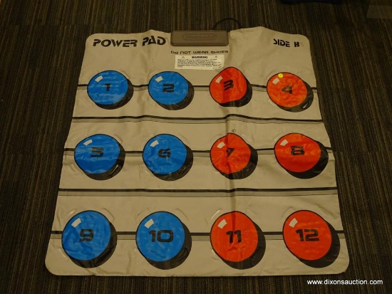 NINTENDO "POWER PAD" GAME SYSTEM ACCESSORY; THE POWER PAD IS A FLOOR MAT GAME CONTROLLER FOR THE