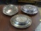 SILVER PLATE LOT; INCLUDES 2 DOUBLE HANDLED LIDDED VEGETABLE DISHES AND A SILVER PLATE HAMMERED AND