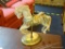 WILLITTS DESIGNS CAROUSEL HORSE FIGURINE; MOUNTED ON A BRASS BASE AND MEASURES 8 IN TALL