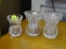 TOOTHPICK HOLDERS; TOTAL OF 3 PRESSED GLASS TOOTHPICK HOLDERS.