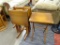 SET OF DINNER TRAYS; SET OF FOUR, FOLDING WOODEN DINNER TRAYS COMPLETE WITH STORAGE RACK. EACH TRAY