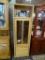 LIGHT WOOD DISPLAY CABINET; LIGHT WOOD MULTI-PURPOSE DISPLAY CABINET WITH A SINGLE SHELF UP TOP, A