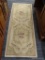 BEAULIEU BEIGE, GREEN, AND MAROON RUNNER RUG; LOW PILE RUNNER RUG FROM BEAULIEU WITH BEIGE, GREEN,