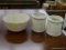 LENOX GLASSWARE; CREAM COLORED LENOX GLASSWARE WITH GOLD TRIM, TO INCLUDE: SMALL BOWL WITH RAISED