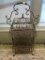 DECORATIVE STACKED IRON BASKETS; THIS UNIQUE PIECE FEATURES TWO IRON BASKETS WITH LATTICED BOTTOMS