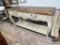 RIVERSIDE TWO TONED CONSOLE TABLE; CONSOLE TABLE BY RIVERSIDE WITH BROWN TOP AND CREAM BASE. TABLE