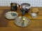 LOT OF ASSORTED SILVERPLATE AND COPPER; THIS 8 PIECE LOT INCLUDES A BRISTOL SILVER FOOTED GRAVY BOAT