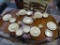 FIESTAWARE DINING SET; THIS 53 PIECE YELLOW FIESTAWARE SET INCLUDES: 10 DINNER PLATES, 10 LUNCH
