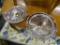 SILVERPLATE SERVING DISHES; THIS 2 PIECE LOT INCLUDES A FOOTED, TWO-HANDLED SERVING TRAY AND AN