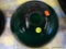 GREEN LAMP GLOBE; GREEN SEMI-CIRCLE LAMP GLOBES. MEASURES 11 IN DIAMETER. MATCHES LOTS 225, 260, AND