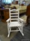 CHILD'S ROCKER; WHITE, LADDER BACK CHILD'S ROCKER WITH THE NAME 