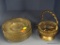 LOT OF GLASSWARE AND SILVERPLATE; THIS 9 PIECE LOT INCLUDES: A SET OF 8 DESSERT PLATES WITH A