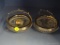 PAIR OF GLASS AND SILVERPLATE BASKETS; FROSTED FLORAL AND HOBNAIL DISHES WITH SILVERPLATE RIM AND