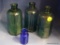 RUMFORD CHEMICAL WORKS MEDICINE BOTTLES; LOT OF 3 EIGHT-SIDED, TEAL MEDICINE BOTTLES, AND A SMALL