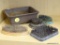 LOT OF FLOWER FROGS; 5 PIECE LOT TO INCLUDE 4 VINTAGE METAL FLOWER FROGS OF VARIOUS SHAPES AND SIZES