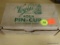 VINTAGE VOGUE AQUA PIN-CUP; GREEN BAKED ENAMEL FINISH OVAL SHAPED PIN-CUP/FLOWER FROG. PRODUCT OF