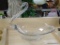 DECORATIVE GLASS BOWL; CLEAR GLASS BOWL WITH A BEAUTIFUL SWAN HEAD. MEASURES 9.5 IN TALL X 12 IN