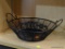 2 PIECE LOT; INCLUDES A A METAL AND WIRE BASKET AND A METAL CANDLE HOLDER