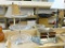 PARTIAL SHELF LOT OF GLASS HOUSEWARES; THIS 3 PIECE LOT INCLUDES: A THREE DRAWER MIRRORED JEWELRY