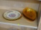 PARTIAL SHELF LOT OF SERVING DISHES; THIS 8 PIECE LOT INCLUDES: A 6 PIECE SET OF LEAF SHAPED DISHES,