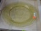 YELLOW DEPRESSION GLASS; YELLOW SERVING PLATTER THAT MEASURES 11 IN DIA.