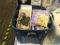 TUB LOT; INCLUDES A WILTON 3D BUNNY PAN, ASSORTED CHRISTMAS ORNAMENTS, A CERAMIC HOLLY LEAF DISH,