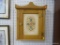 MEDICINE CABINET; PINE WALL HANGING CABINET WITH LATCHING DOOR AND INTERIOR SHELVES. HAS A FLORAL