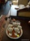 BAR ITEMS; INCLUDES A LAYERING SPOON WITH JIGGER, A STRAINER, AND 6 PEWTER CORDIALS WITH UNDERTRAY.