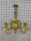 BRASS CANDLESTICK SCONCE; CAN HOLD UP TO 2 CANDLES AND IS IN VERY GOOD CONDITION! MEASURES 11 IN X