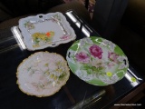 3 PIECE LOT; INCLUDES A WELMAR GERMANY ROSE PATTERN PLATE, A DAISY PATTERN LIMOGES FRANCE PLATE, AND