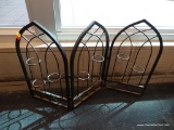 GOTHIC STYLE VOTIVE HOLDER; HOLDS UP TO 9 VOTIVES IN A 3 SECTION FOLDING STAND. MEASURES 31.5 IN X