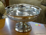 DERBY SILVER QUADRUPLE PLATE BRIDES BASKET; SILVERPLATE BRIDES BASKET WITH A RIB AND SCROLL DESIGN