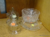 LOT OF ASSORTED GLASSWARE; THIS 4 PIECE LOT OF ASSORTED GLASSWARE INCLUDES A HOBSTAR AND PINWHEEL