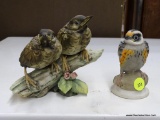BOEHM WARBLER AND PORCELAIN BLACKBIRDS; THIS 2 PIECE LOT INCLUDES A BOEHM PORCELAIN FLEDGLING