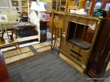 VINTAGE FULL SIZE BRASS BED FRAME; VINTAGE FULL SIZE BRASS BED FRAME WITH TAPERED PIN RAILS.