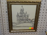 ARTHUR SKINNER PEN AND INK DRAWING; THIS DETAILED PEN AND INK DRAWING BY ARTIST ARTHUR SKINNER