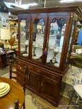 THOMASVILLE CHINA CABINET; BEAUTIFUL LIGHTED CHINA CABINET FEATURES THREE GLASS FRONT DOORS THAT