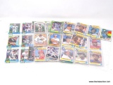 SET OF VINTAGE BASEBALL/FOOTBALL CARD; 5 SLEEVES (INCLUDING 1 PARTIAL SLEEVE) OF VINTAGE
