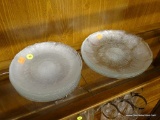 FLOWER GLASS DINING SET; THIS 12 PIECE GLASS DINING SET INCLUDES 4 DINNER PLATES AND 8 SALAD PLATES.