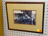 UNTITLED UNKNOWN ARTIST; SILKSCREEN PRINT. 20TH C. DOUBLE MATTED IN TAN AND CREAM WITH A BRONZE