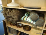 REVERSIBLE COMFORTER SET; THIS 5 PIECE SET INCLUDES A COMFORTER, 3 DECORATIVE PILLOWS, AND A KING