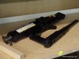 SCISSOR JACK; SCISSOR CAR JACK WITH HEXAGON SHAPED HANDLE FOR EASY CRANKING.
