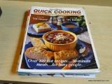 PARTIAL SHELF LOT OF VINTAGE COOKING MAGAZINES; THIS LOT CONTAINS 11 PAPERBACK COOKING MAGAZINES