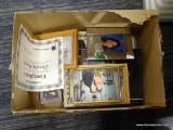 ASSORTED BOX LOT OF PICTURE FRAMES; INCLUDES SEVERAL PICTURE FRAMES OF VARYING SIZES AND STYLES.