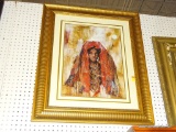AFRICAN AMERICAN ART; FRAME AFRICAN AMERICAN ART PRINT. SIGNED BY ARTIST JOSEPH HOLSTON IN LOWER
