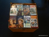 LARGE BOX LOT; INCLUDES VARIOUS VINTAGE MOVIES ON VHS INCLUDING THE HONEYMOONERS, ZORRO'S FIGHTING
